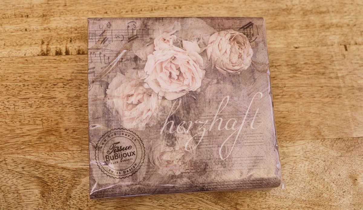 Evente mit vintages bedruckte Servietten